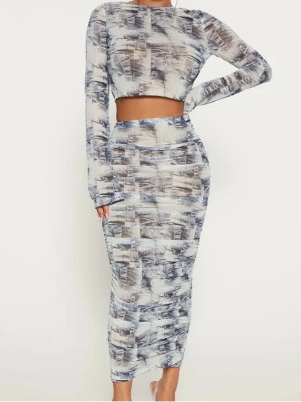 Fashion Nova She’s All About It 2 piece skirt set -Denim Size XS